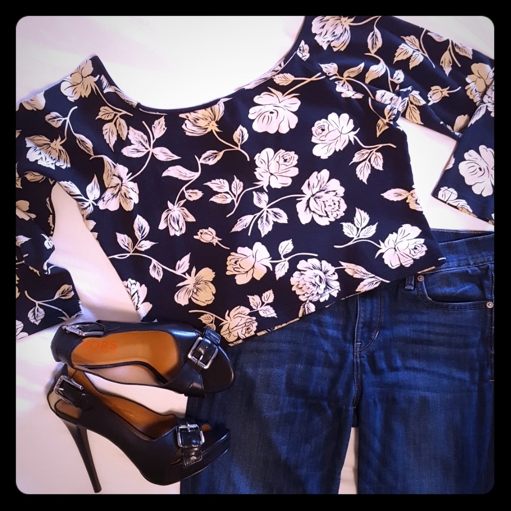 Vintage 80s floral crop-top, size L